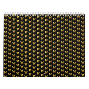 Calendrier Élégant Motif de papillon d'or