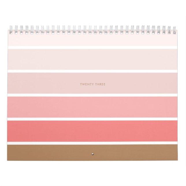 Calendrier Élégant pinces roses minimalistes (Protection)