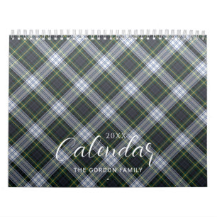 Calendrier Élégant Plaid Rustic Family 2024 Tartan