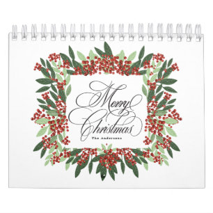 Calendrier Élégante calligraphie main peint Noël personnalisé