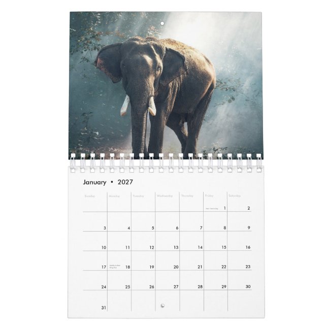 Calendrier Eléphant (Jan 2027)