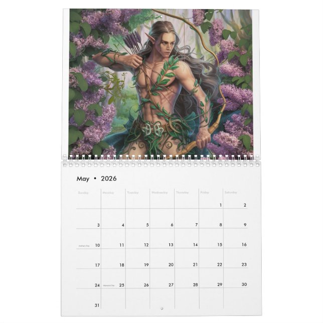 Calendrier Elfe de Woodland (Mai 2026)