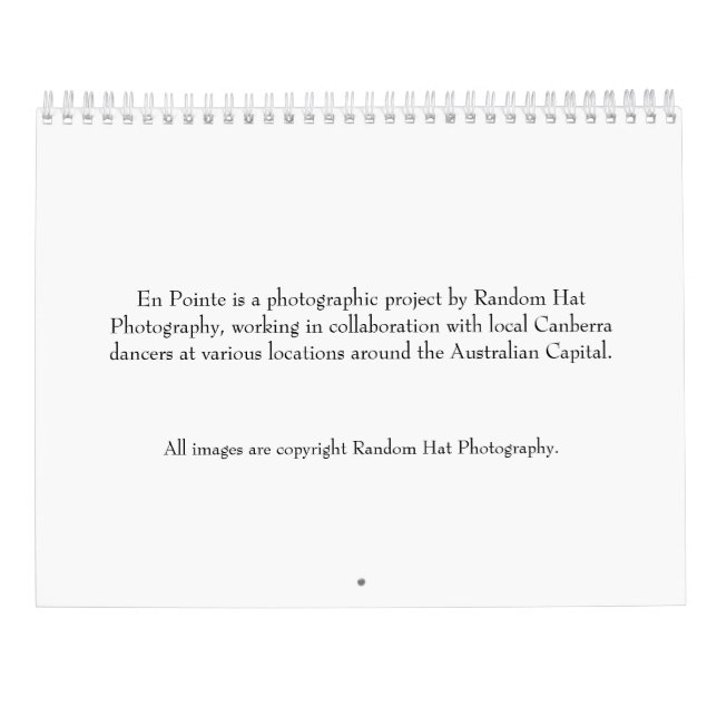 Calendrier En Pointe (Dos)