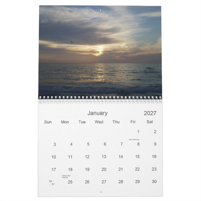Calendrier Endroits spéciaux de vacances (Jan 2027)