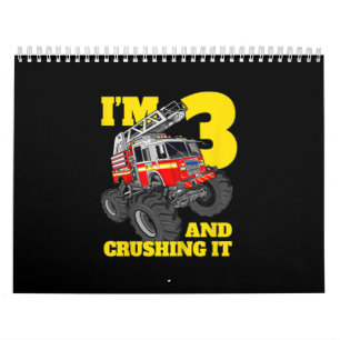 Calendrier Enfants Camion d'incendie 3e anniversaire garçon b