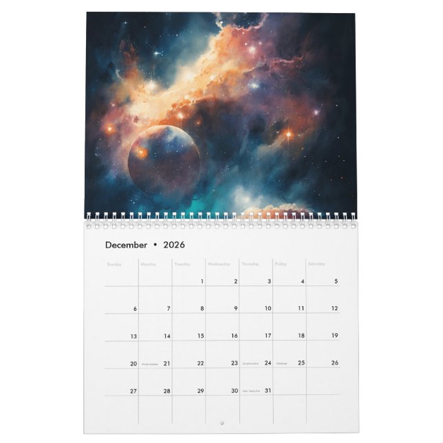 Calendrier Espace extérieur (Dec 2026)