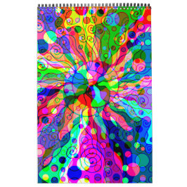 Calendrier Esquisse Imaginaire Art - Neon Abstrait Maj 1
