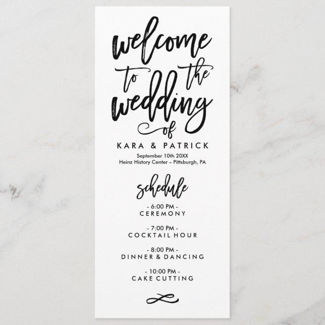 Calendrier et programme des Mariages lettres à la  (Devant)