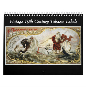 Calendrier Étiquettes du 19ème siècle vintages de tabac