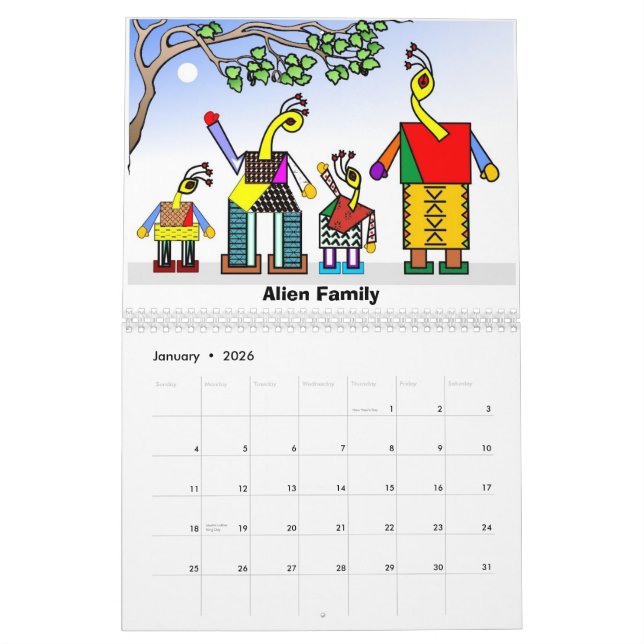 Calendrier étrange des familles 2012 (Jan 2026)