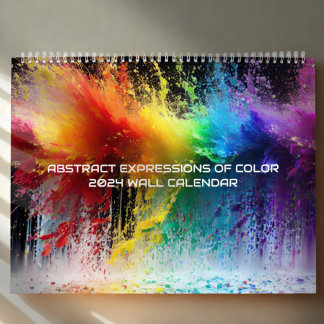 Calendrier Expressions Abstraites de couleur Paint arc-en-cie