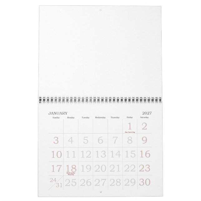 Calendrier Fait en Australie (Jan 2027)