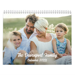 Calendrier familial personnalisé sur 12 mois avec