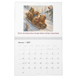 Calendrier Famille de Capybaras 2027 – Illustratio
