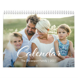 Calendrier Famille de script moderne 12 mois personnalisée av
