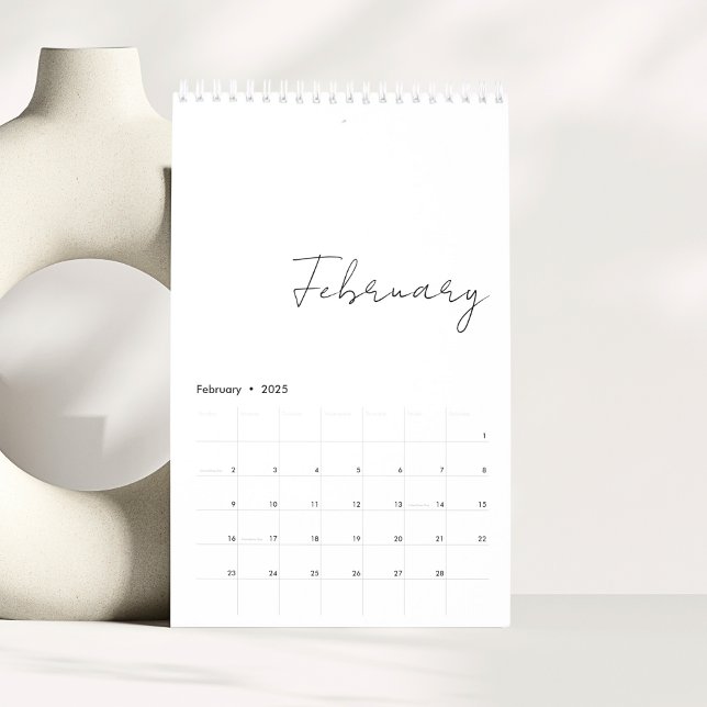 Calendrier Famille Mois d'écriture de script simple minimalis (Créateur téléchargé)