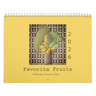 Calendrier Favorite Fruits (With nutritional info)