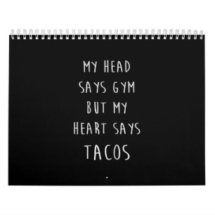 Calendrier Femmes Ma Tête Dit Gym Mais Mon Coeur Dit Tacos