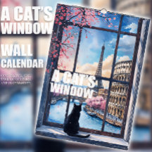 Calendrier Fenêtre d'un Chat — Un chat noir & 12 v