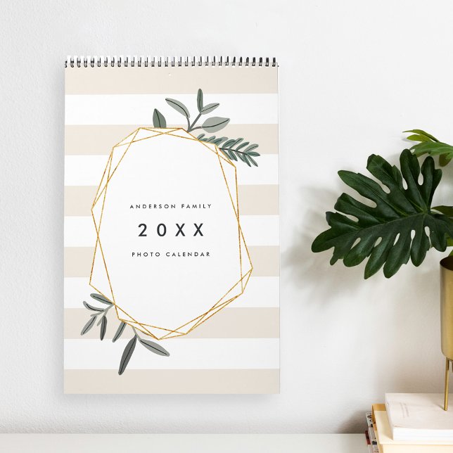 Calendrier Feuille d'olive | 36 Photo personnalisée (Créateur téléchargé)