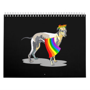 Calendrier Fierté Lgbt Drapeau Gay Be Lesbian Whippet Lover C