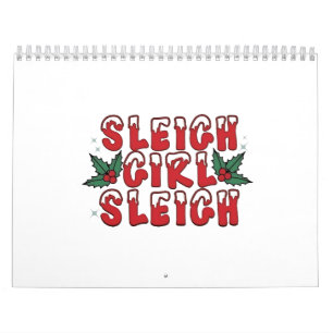 Calendrier Fille de traîneau Noël détestable Noël drôle