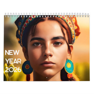 Calendrier Filles de toutes nationalités Nouvel an 2025