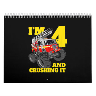 Calendrier Fire Truck 4e Birthday Boy 4 Firefighter Poison