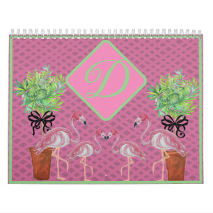 Calendrier Flamants roses Flamant rose rose Palm Terra Cotta