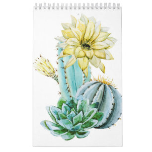 Calendrier Fleur de cactus jaunes