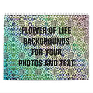 Calendrier Fleur de vie - motif de grunge de timbre 2