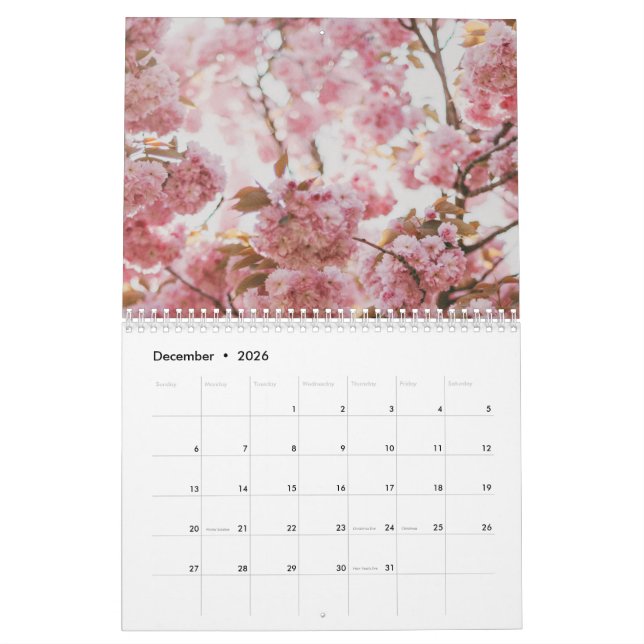 Calendrier Fleur rose (Dec 2026)
