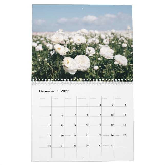 Calendrier Fleurs 2026 (Dec 2027)