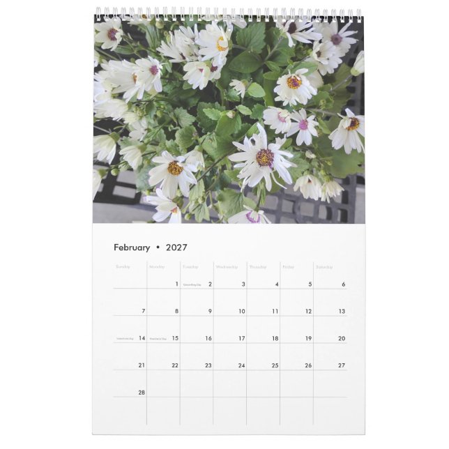 Calendrier Fleurs 2027 (Feb 2027)