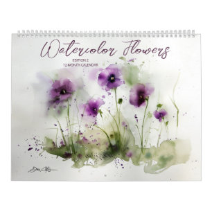 Calendrier Fleurs à l'aquarelle : Édition 2