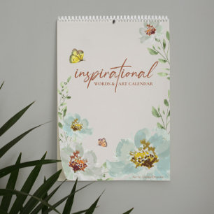 Calendrier Fleurs Aquarelle Art Mots inspirants artiste