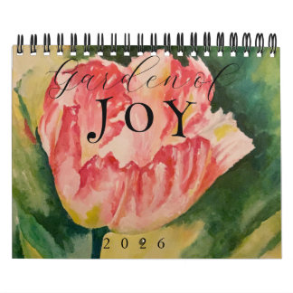 Calendrier Fleurs Aquarelle Deux Pages 12 Mois