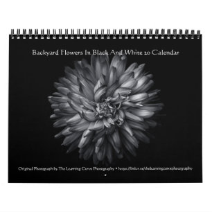Calendrier Fleurs de jardin en noir et blanc 20