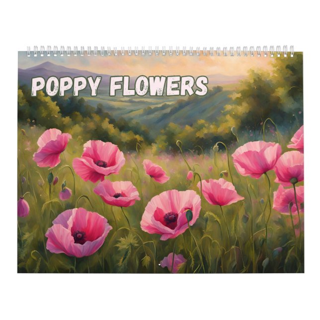 Calendrier Fleurs de pavot Art, Belles prairies Nature (Protection)