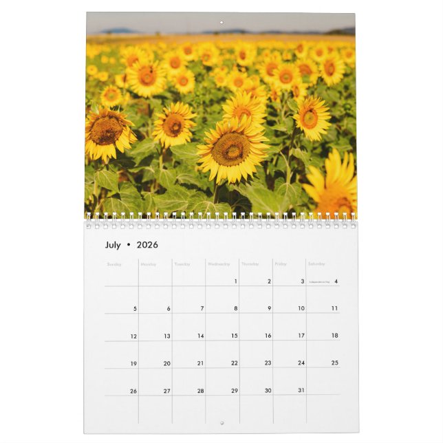 Calendrier Fleurs du monde entier (Jul 2026)