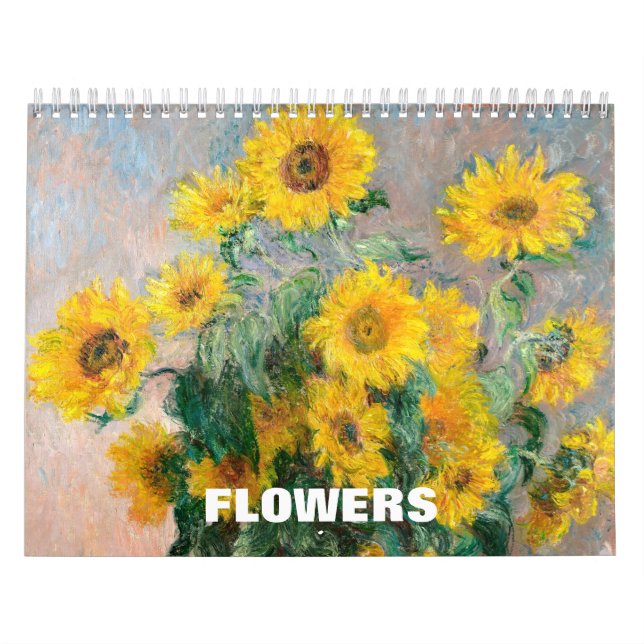 Calendrier Fleurs - Peintures de chefs-d'oeuvre d'artistes cé (Protection)