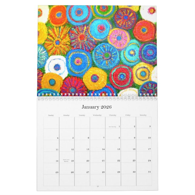 Calendrier floral impressionniste (Jan 2026)