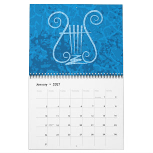 Calendrier Fond de lyre bleue