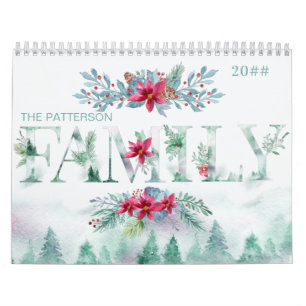 Calendrier Forêt d'hiver 2 Photos par mois Famille 2022