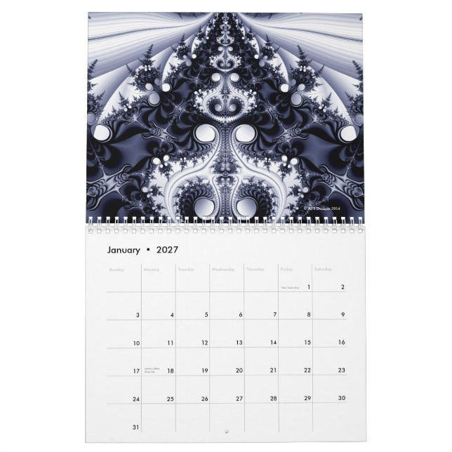 Calendrier Fractales 2015 (Jan 2027)