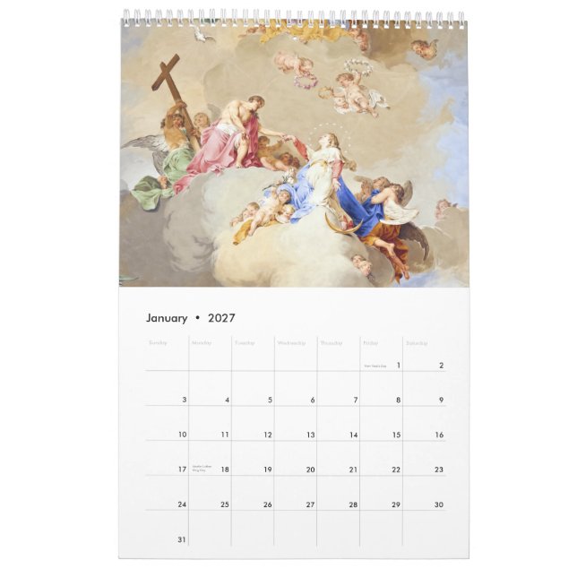 Calendrier Fresque des monastères bavarois (Jan 2027)