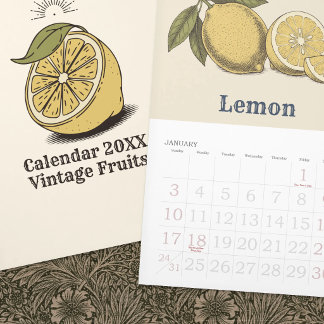 Calendrier Fruits de verger vintage