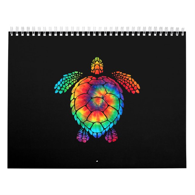 Calendrier Funny Sea Turtle Ocean Tie Dye Rainbow Hippie Coût (Protection)