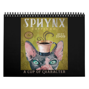 Calendrier Funny Sphynx Cat Coffee