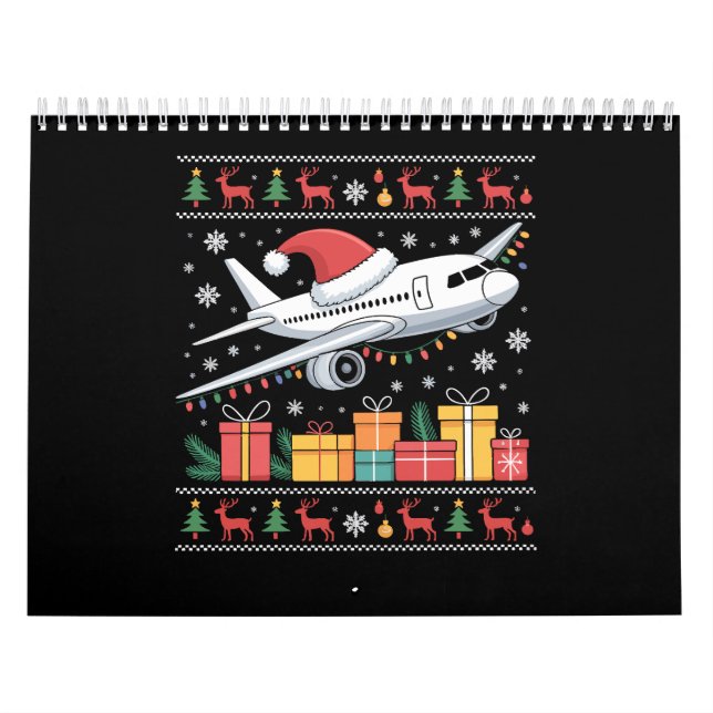 Calendrier Funny Xmas Lighting Tree Santa Ugly Airplane  (Protection)
